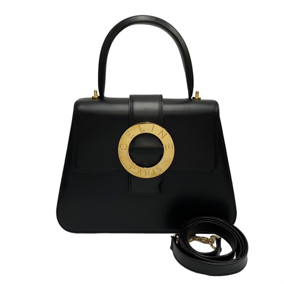 CELINE Black Leather Shoulder Bag - Picture 1 of 10